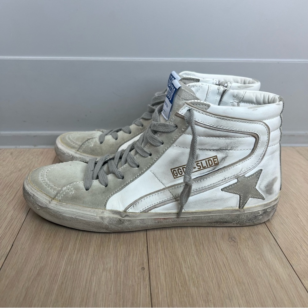 Golden Goose Women's Slide High Top Sneakers in White - Picture 3 of 11